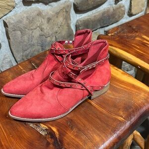JG Red Ankle Strap booties